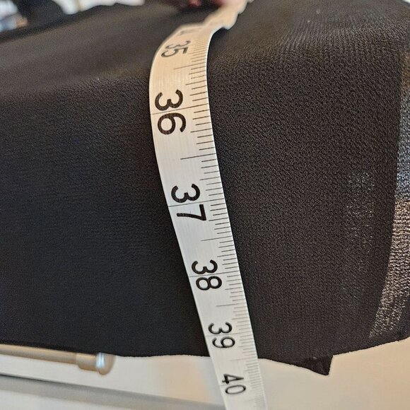 JS Collection 12 Petite Chiffon Black Maxi Formal Skirt 2 Layers High Side Slits - Picture 10 of 12